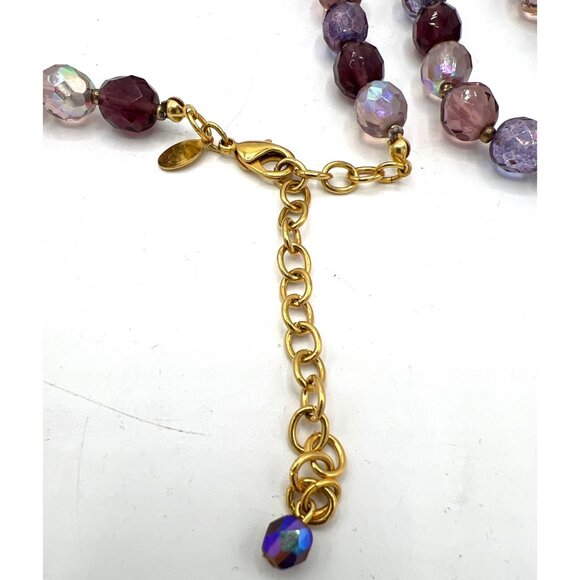 Joan Rivers 32" AB Purple LavenderGlass Bead Necklace Enhancer Amethyst Glass - Picture 5 of 12